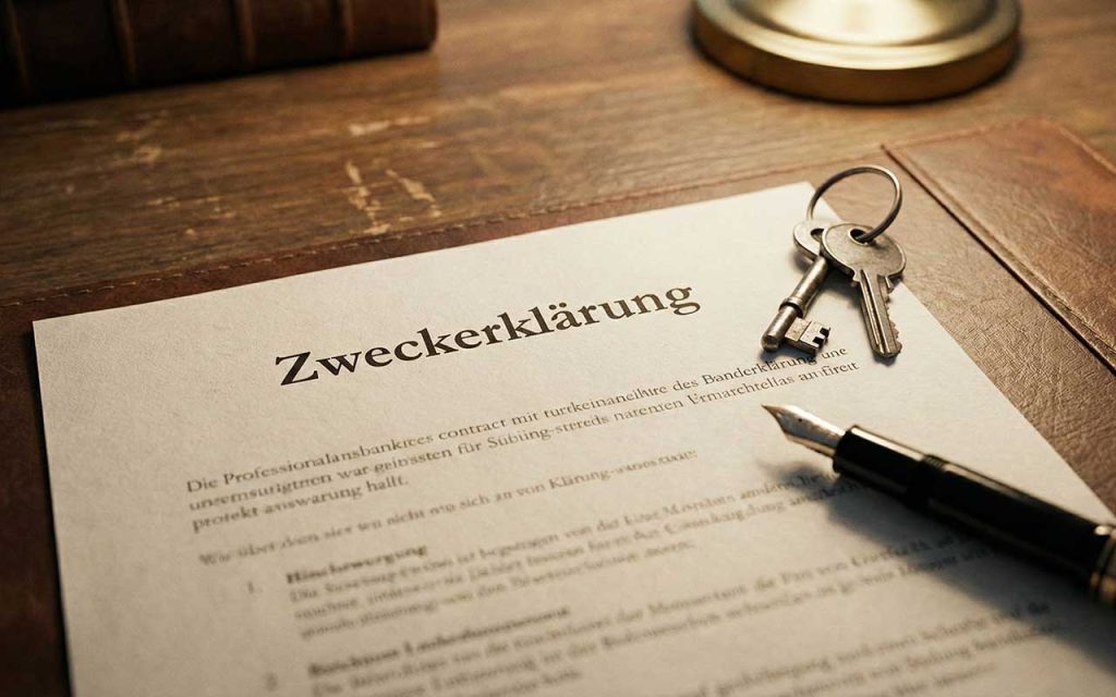 Welche Rolle spielt eine Zweckerklärung bei der Sicherung eines Kredits?