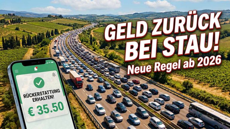 Maut-Rückerstattung in Italien: Geld zurück bei Stau ab 2026