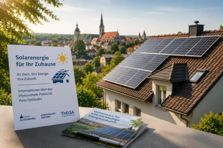 Altenburg beteiligt sich an Kampagne zur Förderung der Solarenergie Altenburg beteiligt sich am Projekt Solar Empowerment 2.0. Hauseigentümer erhalten Informationen zum Solarpotenzial sowie kostenlose Beratungsangebote.