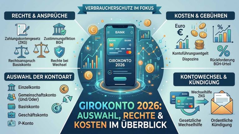 Girokonto 2026: Auswahl, Rechte und Kosten im Überblick Girokonto 2026: Auswahl, Rechte und Kosten im Überblick